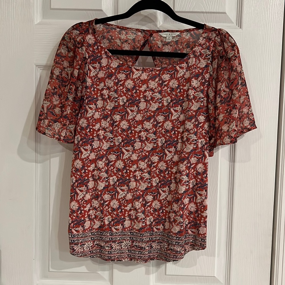 Lucky Brand flutter sleeve top